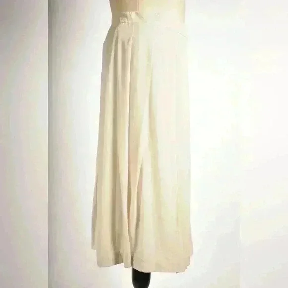 WEEKEND MAX MARA Ivory White  Pleated Silk Knee Length Skirt 8US Medium Italy - Picture 4 of 10